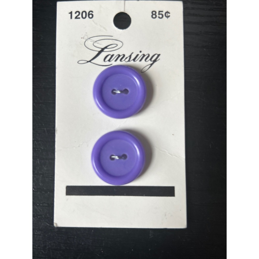 Lansing Vintage Purple Round Plastic 2-Hole Buttons 1206‎ Sewing Crafting 2pc